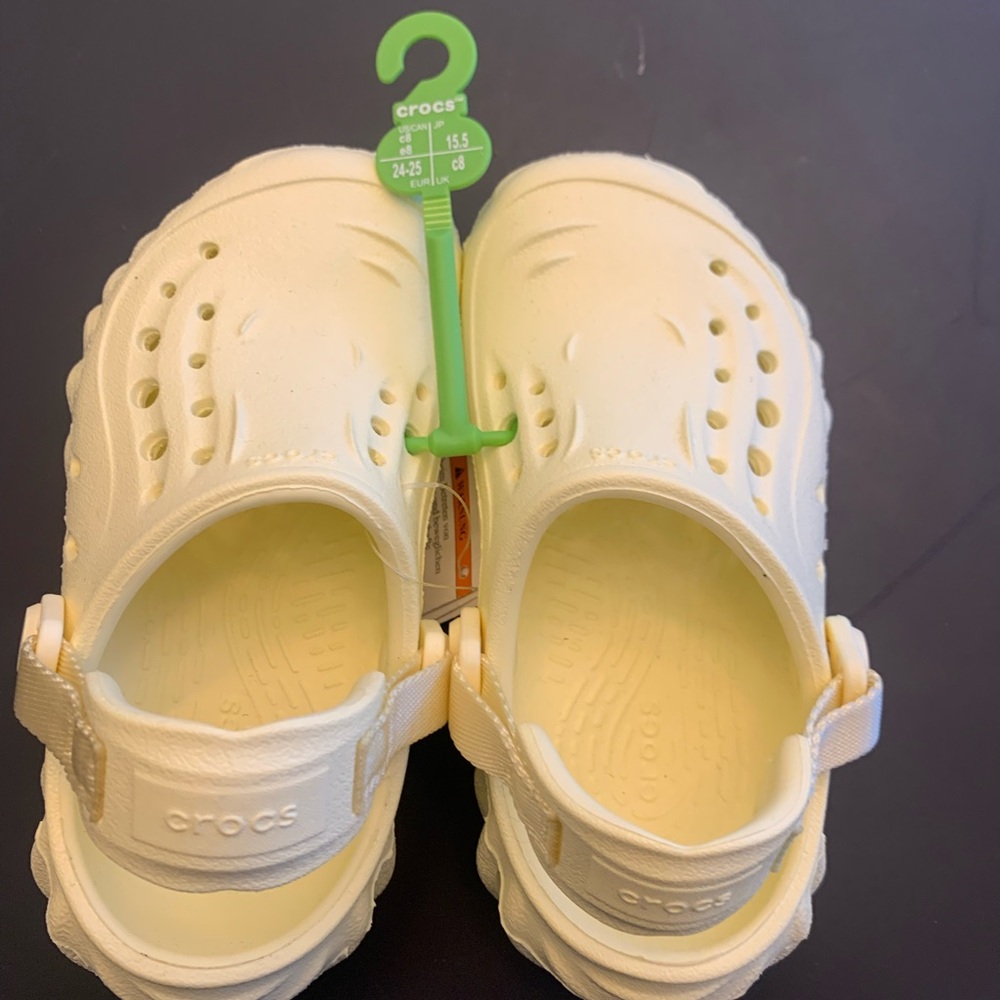 CROCS Cream Sandals with Adjustable Heel Strap